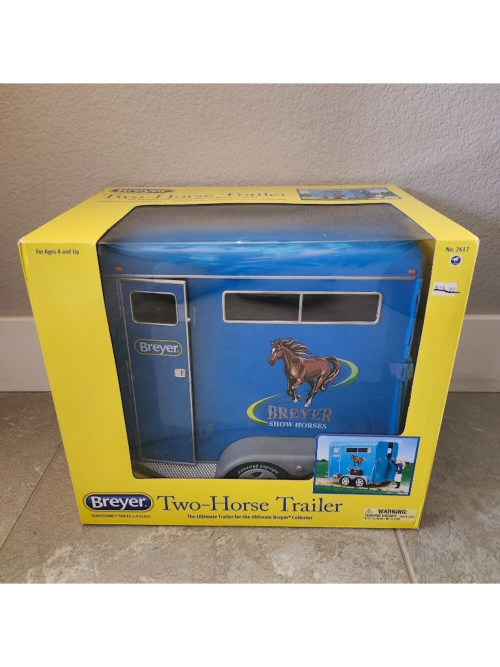 Breyer Two Horse Trailer No 2617 Traditional Series Blue 1:9 Scale New Sealed